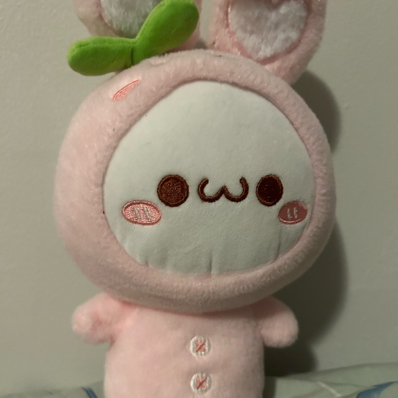 Cute pink bunnies with a strawberry onesie - Picture 5 of 5
